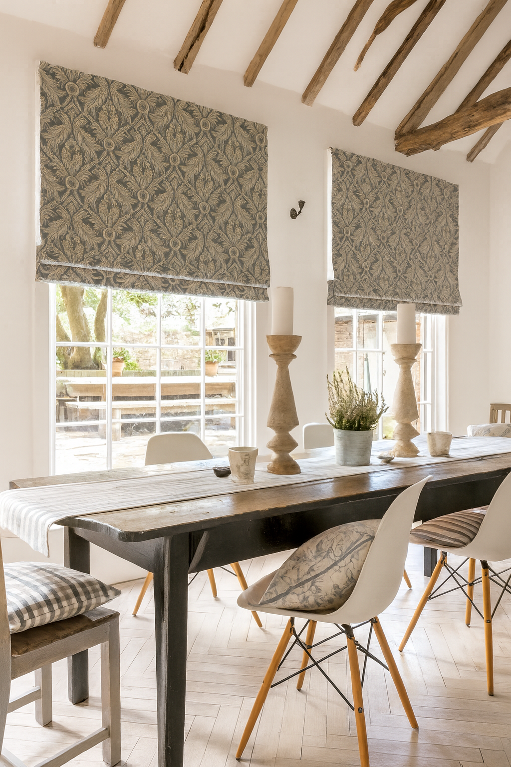Made-to-Measure Roman Blind in Harewood Chambray (Clarke & Clarke)