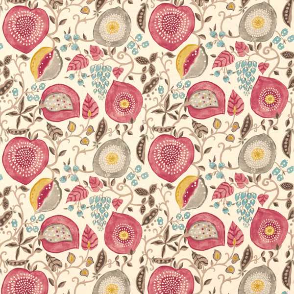 Sanderson Peas & Pods Cherry/Linen Roman Blind