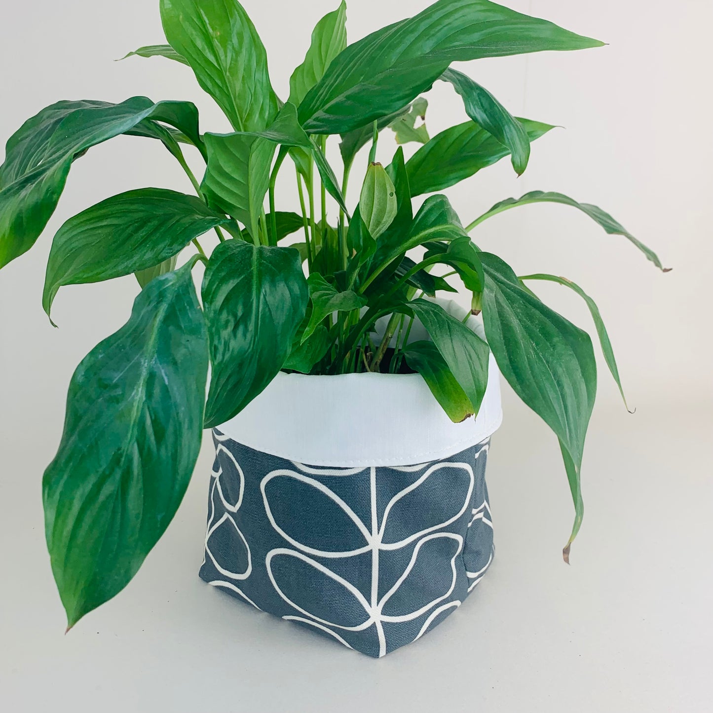 Grey Stem Orla Kiely Plant Pot Covers: Retro Decor, Multiple Sizes