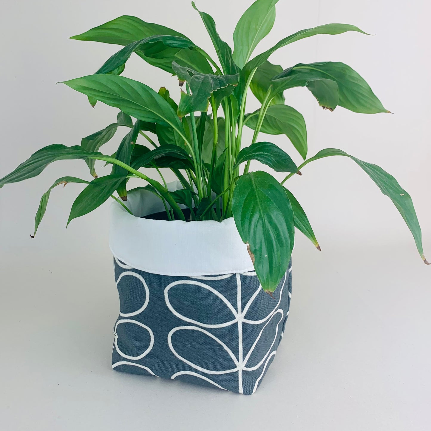 Grey Stem Orla Kiely Plant Pot Covers: Retro Decor, Multiple Sizes