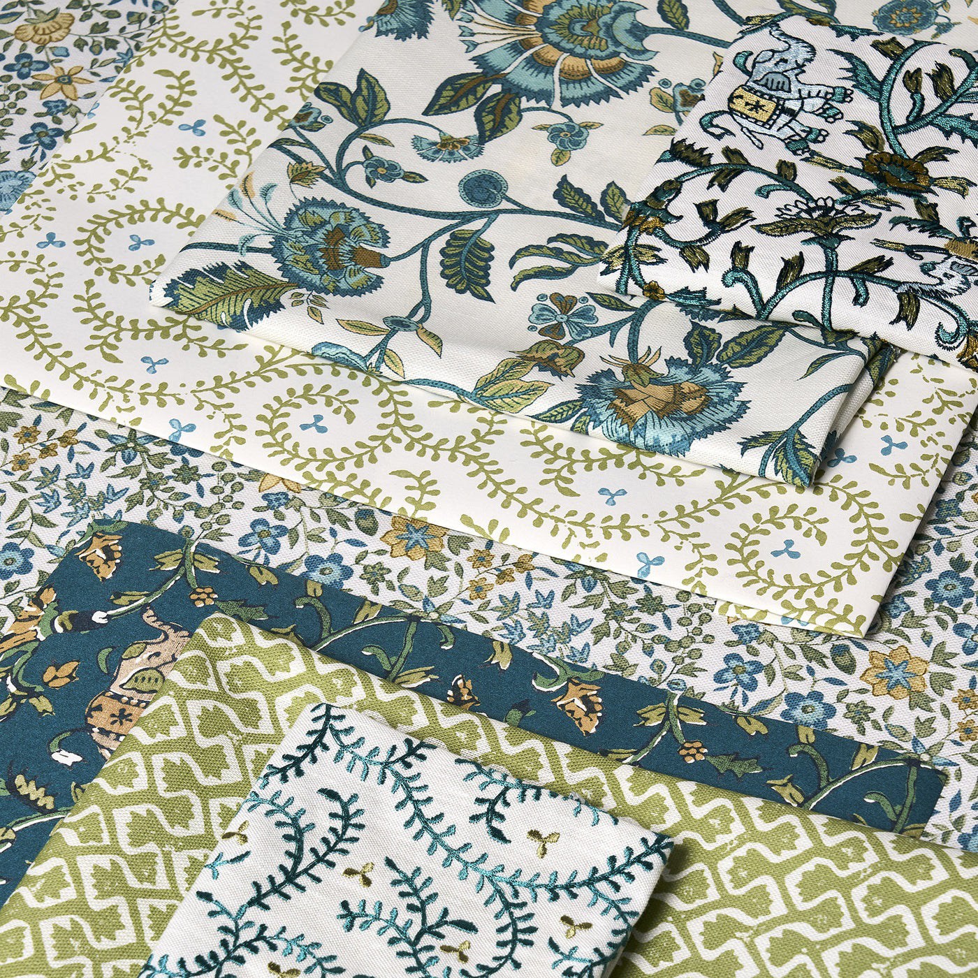 Clarke & Clarke Barmeri Teal Fabric by the Metre