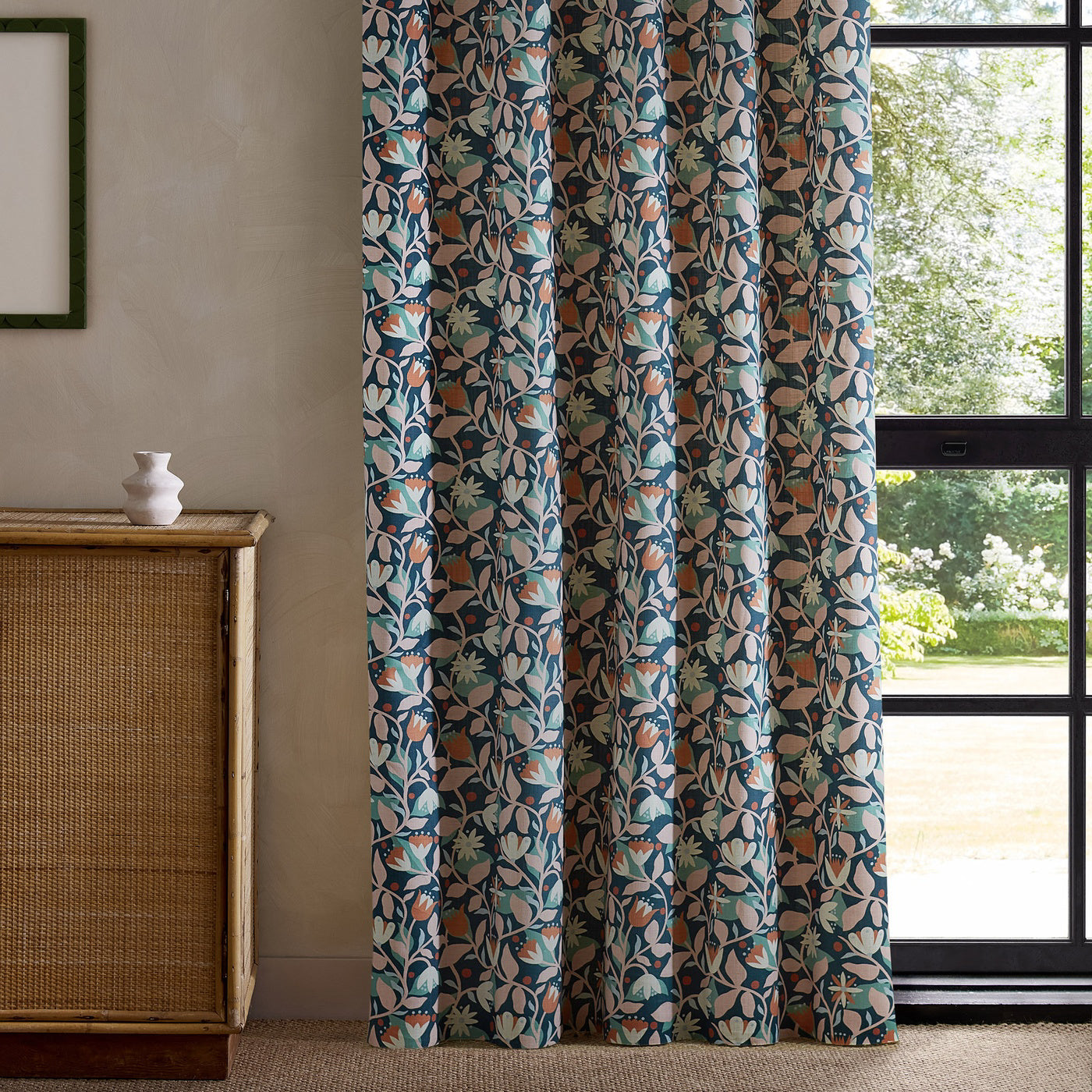 Scion Dancing Daisies Print Midnight Roman Blind