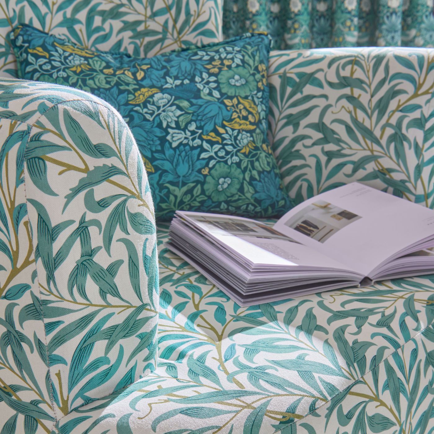 Willow Boughs Teal Roman Blind by William Morris