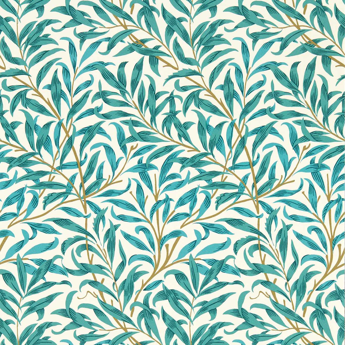 Willow Boughs Teal Roman Blind by William Morris