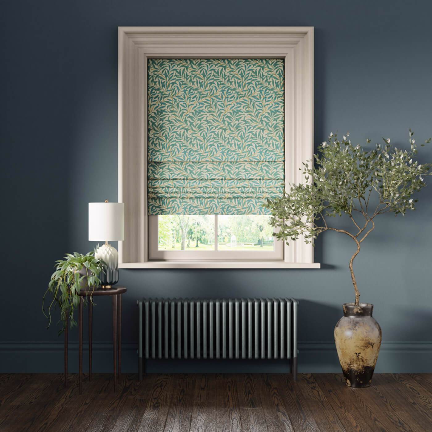 Willow Boughs Teal Roman Blind by William Morris