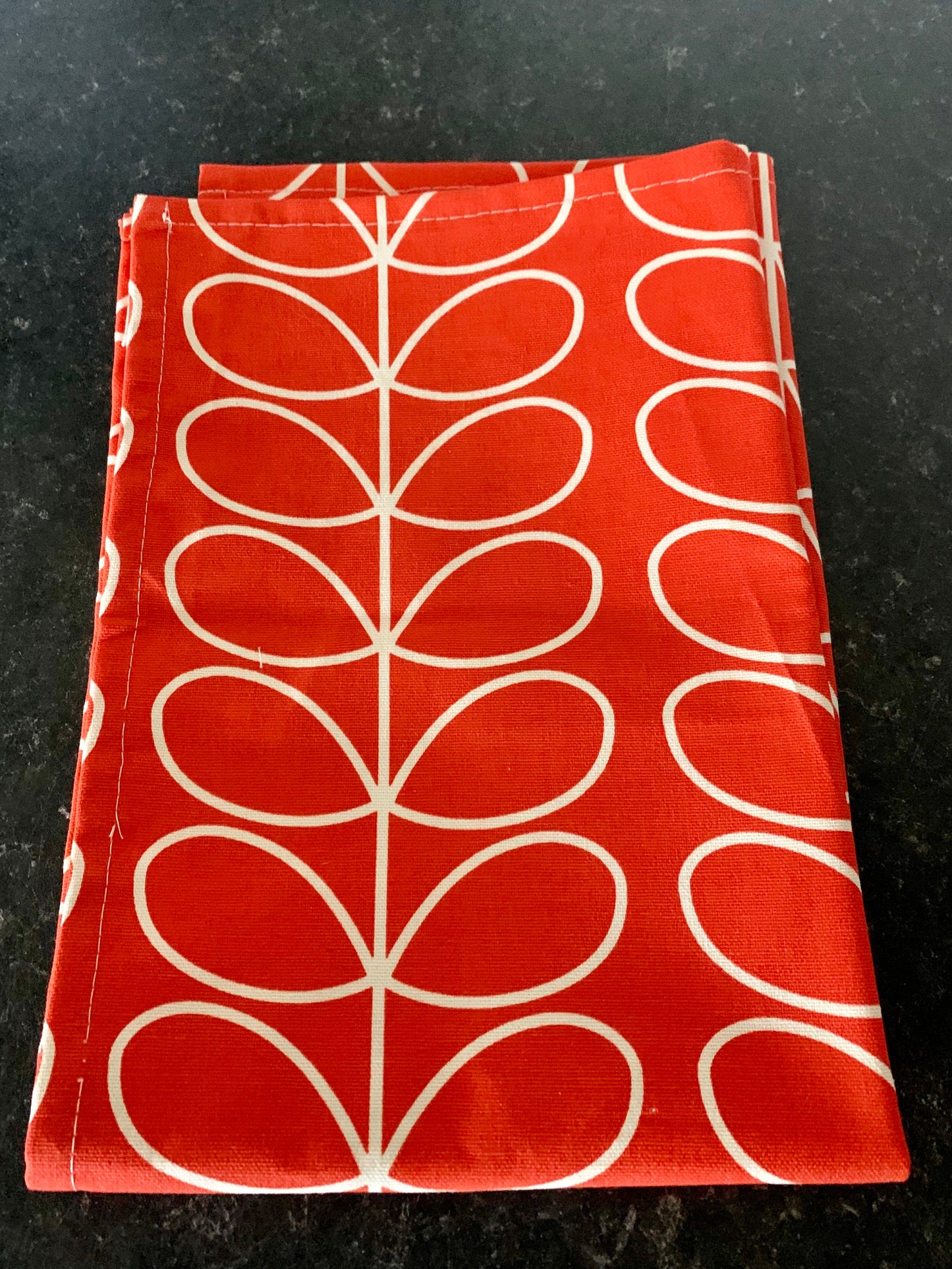 Retro Stem Tea Towels, Kitchen Towels, Set of 3, Singles, Handsewn, Mid Century Scandi Print Orla Fabric