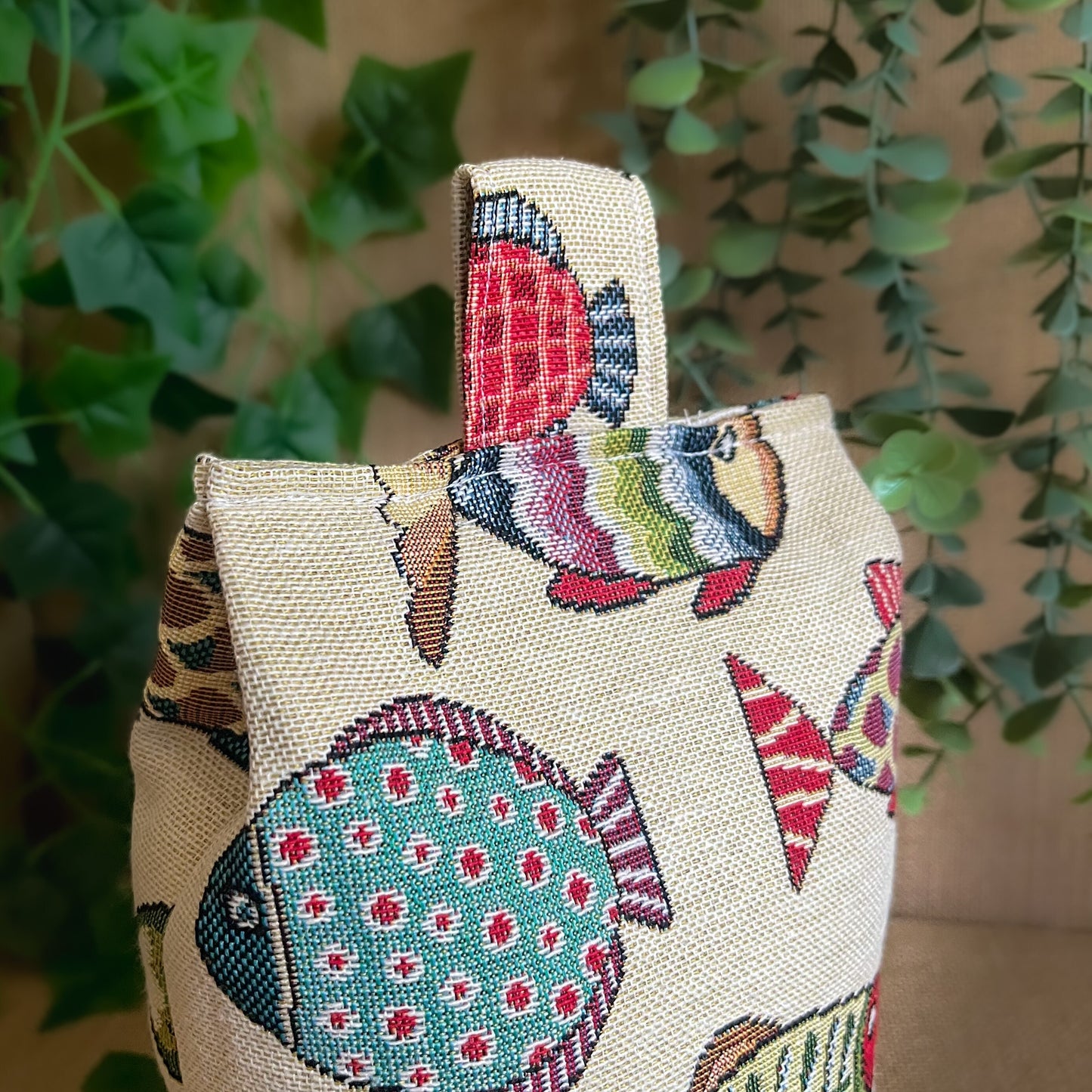 Large Tapestry Fish Fabric Door Stop: Nautical Style Rustic Home Decor (Filled or Fill at Home)
