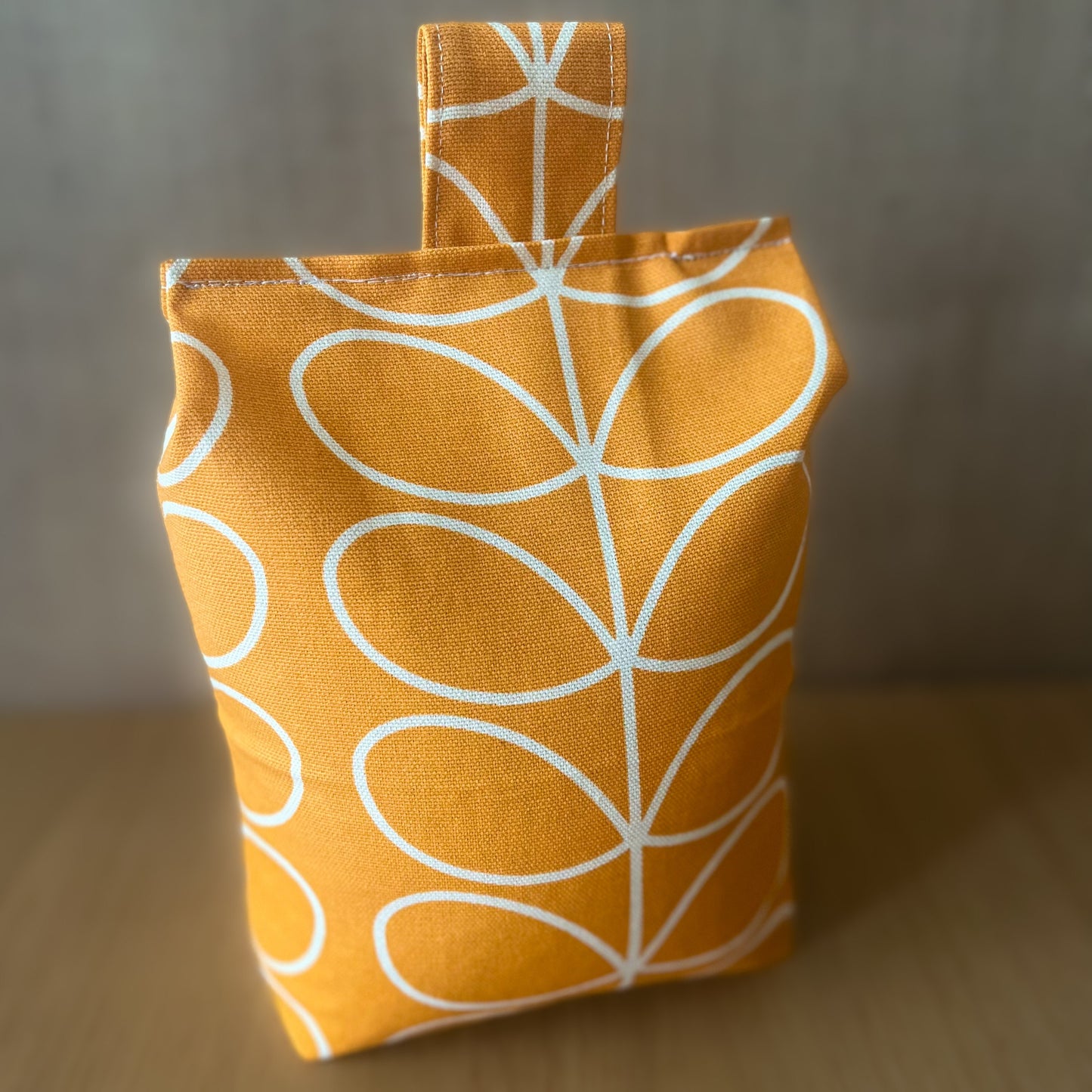 Large Papaya Orange Stem Print Door Stop: Modern Retro Accents Fabric Home Decor (Filled or Fill at Home) Orla Kiely