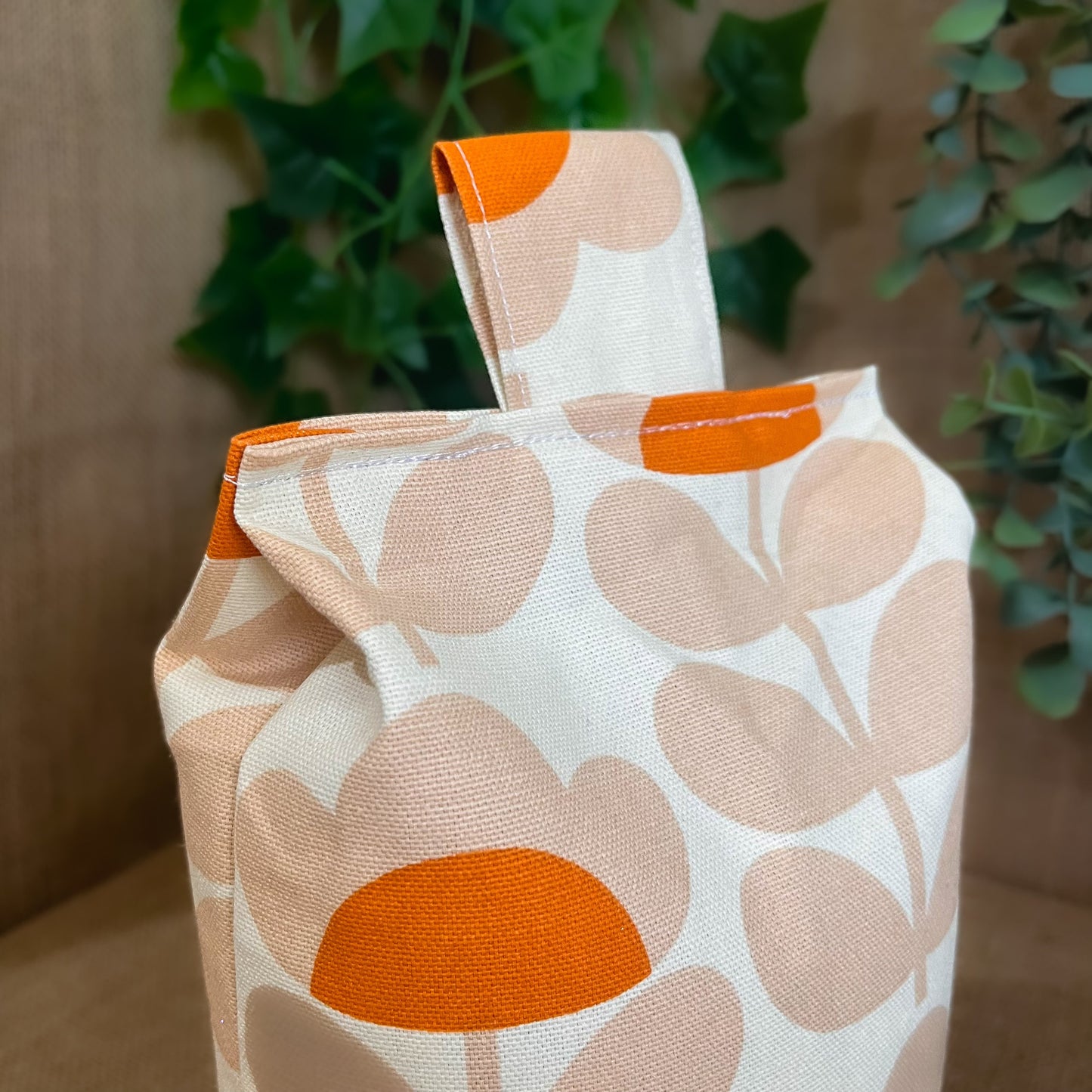 Large Orange Papaya Sweet Pea Print Door Stop: Retro Orla Kiely Home Decor Fabric Home Decor (Filled or Fill at Home)