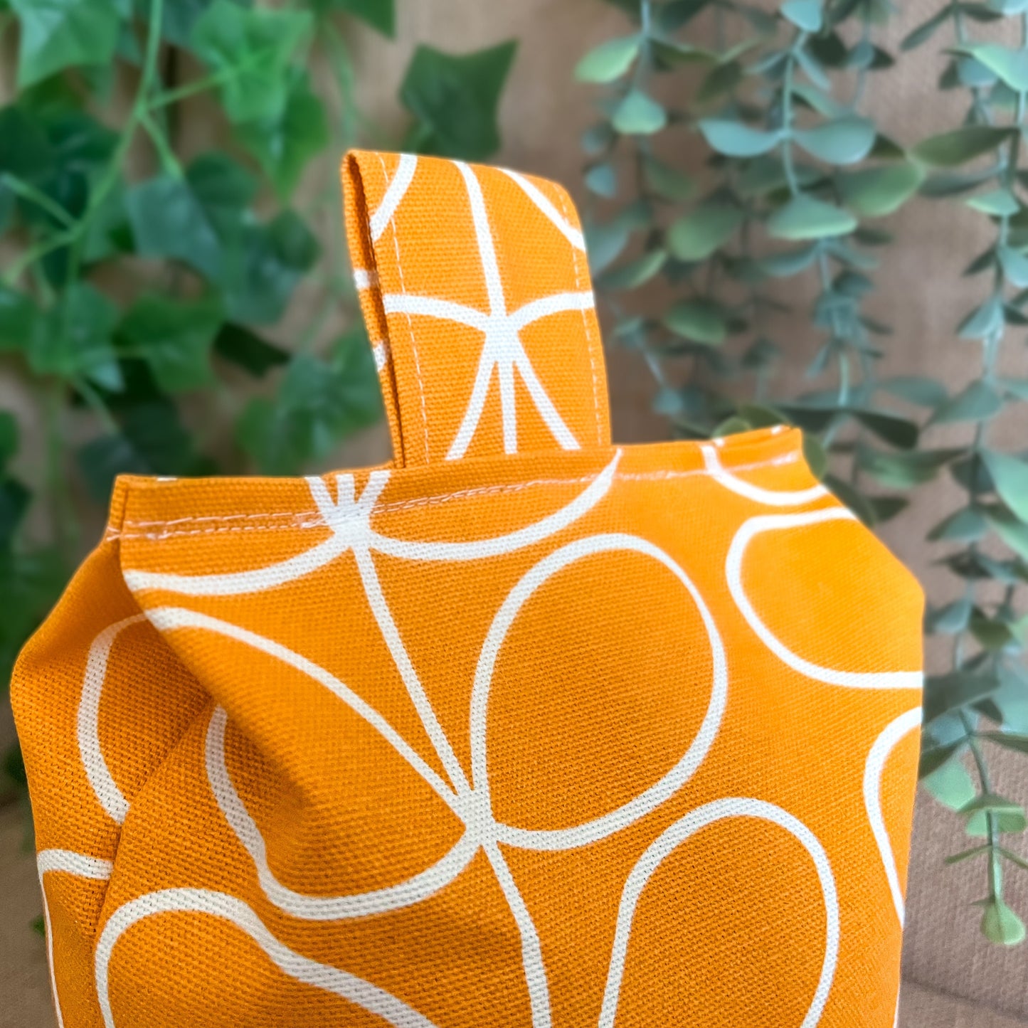 Large Papaya Orange Stem Print Door Stop: Modern Retro Accents Fabric Home Decor (Filled or Fill at Home) Orla Kiely