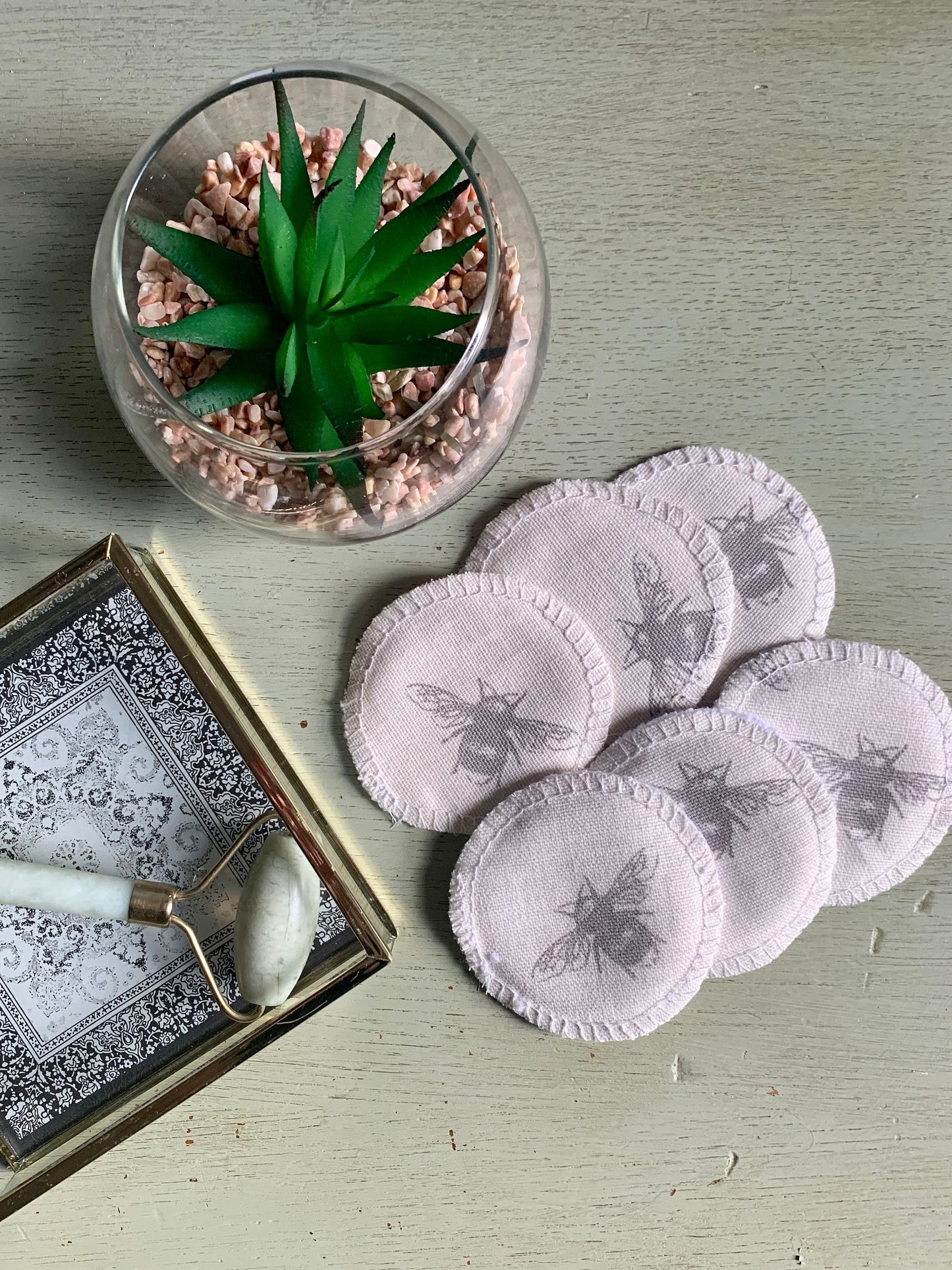Ivory Bee Eco-Friendly Reusable Makeup Pads & Face Cloths | Double-Sided with Terry Towelling Fabrics | Sustainable Skincare Essentials