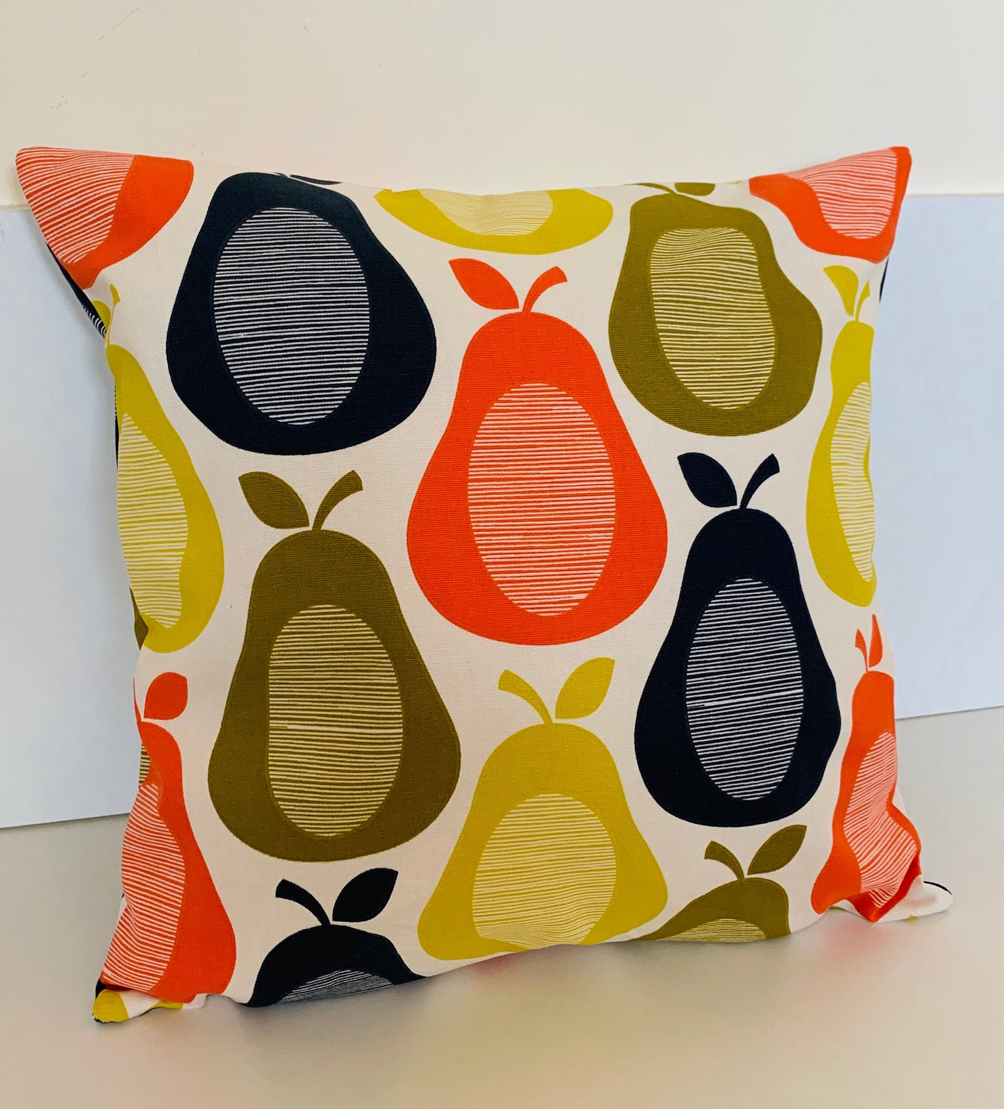 Colorful Pear Retro Cushion Covers - Orla Kiely Fabric Scatter Cushions