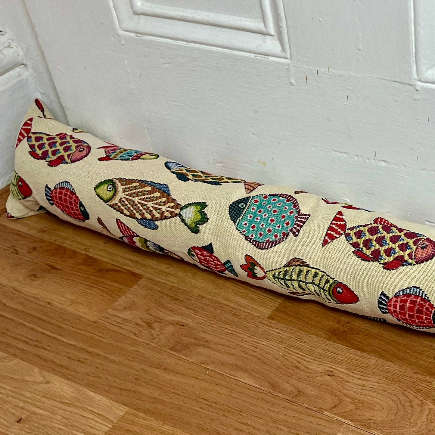 Fish Tapestry Draught Excluder – Handmade Farmhouse Charm