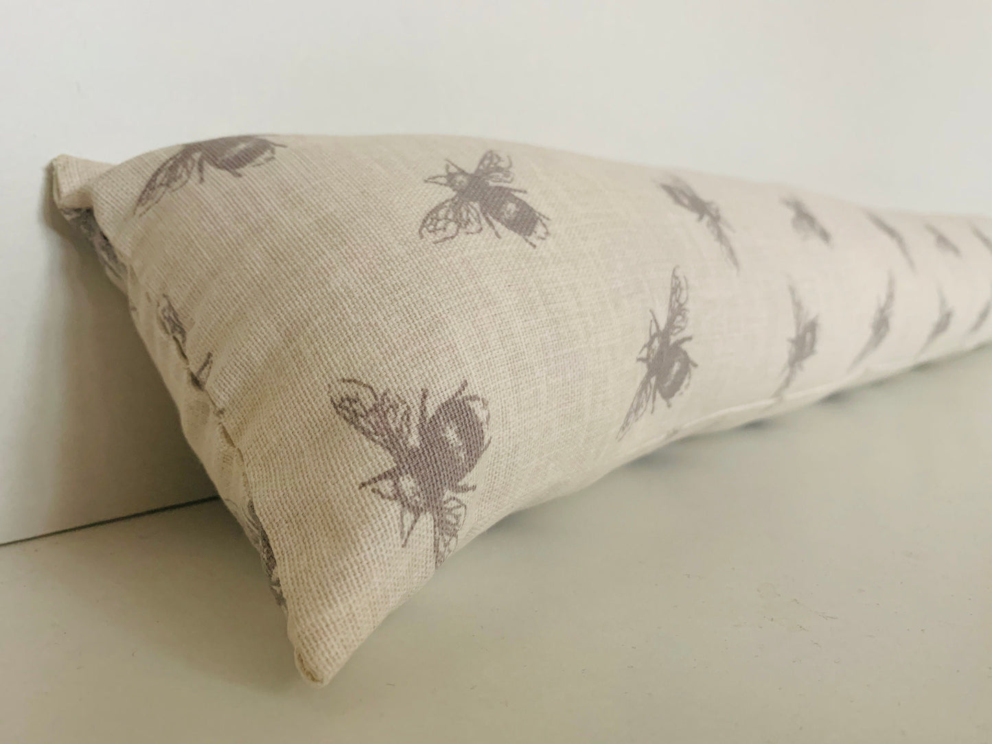 Ivory Bee Printed Linen Heavy Draught Excluder – Farmhouse Decor