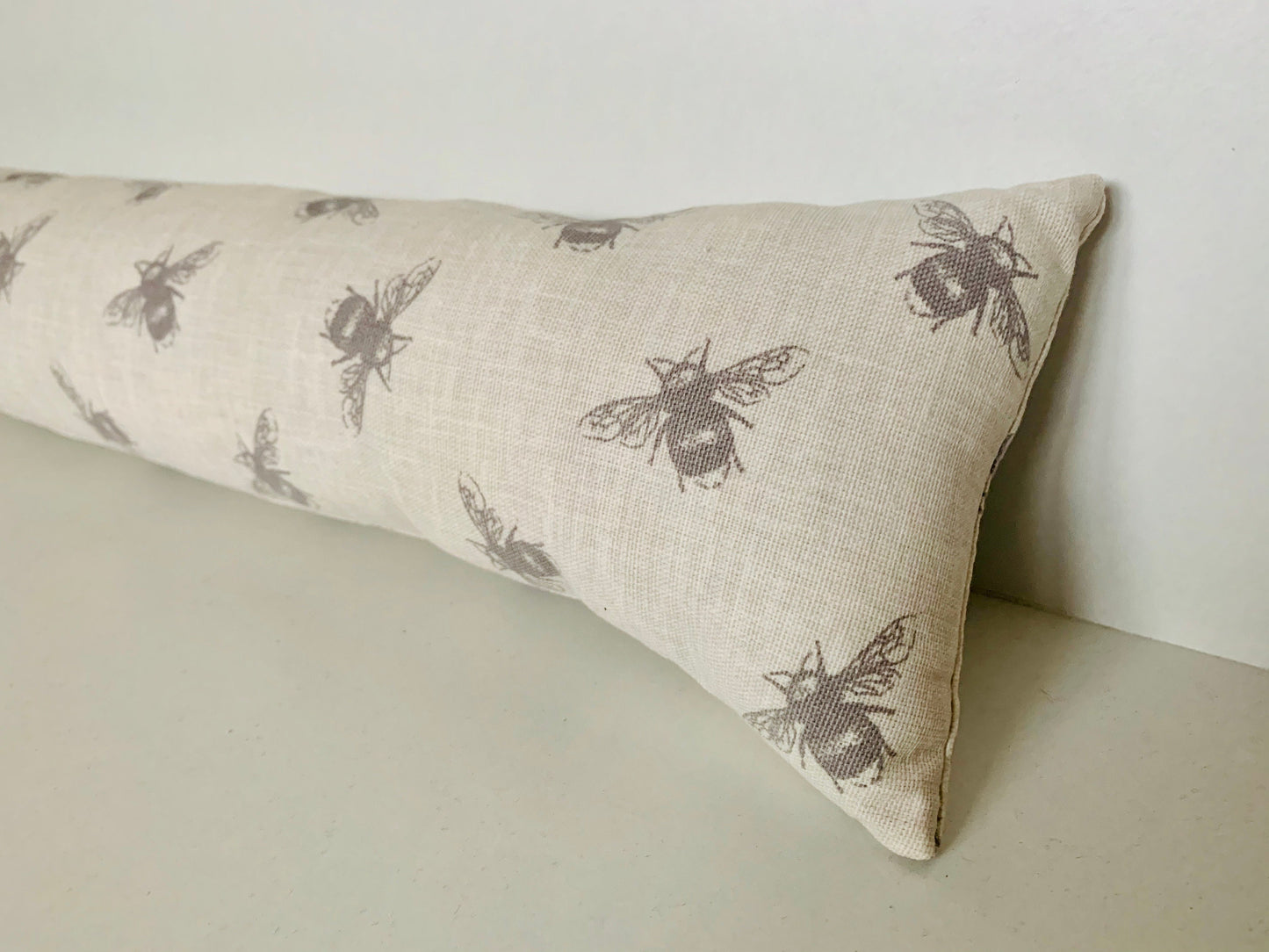 Ivory Bee Printed Linen Heavy Draught Excluder – Farmhouse Decor