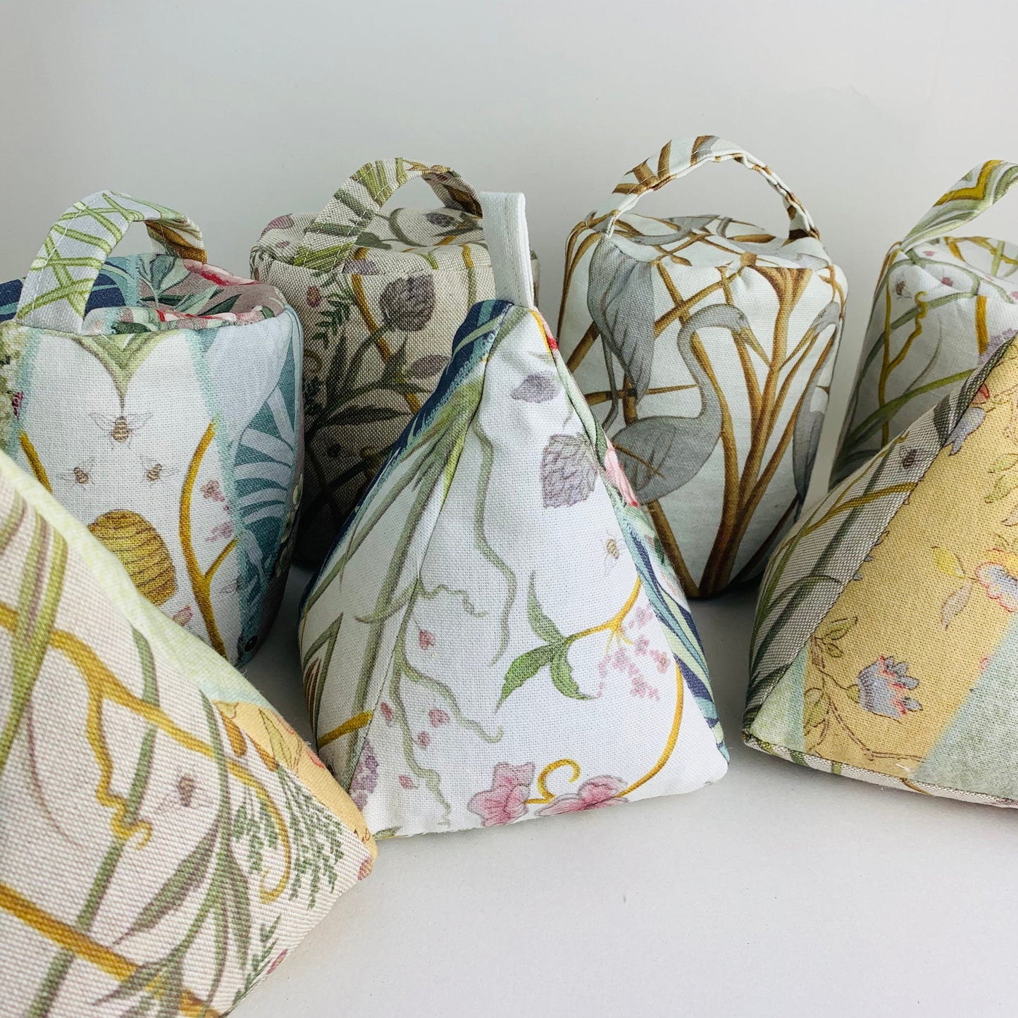 Ivory Patchwork Linen Handmade Door Stop - Angel Strawbridge