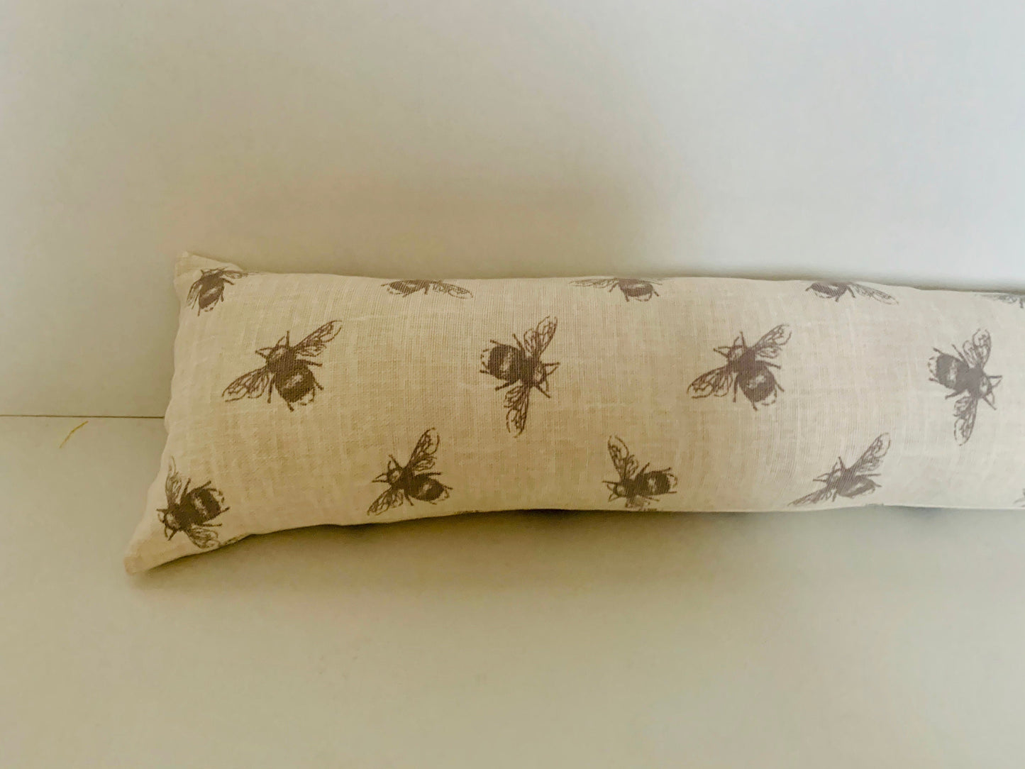 Ivory Bee Printed Linen Heavy Draught Excluder – Farmhouse Decor