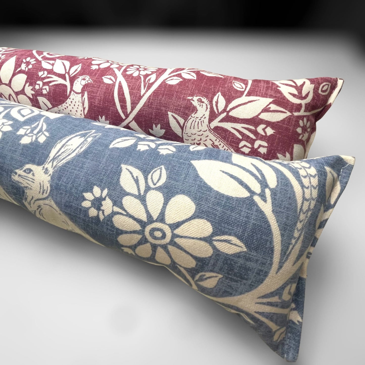 Deep Purple Woodland Hares Draught Excluder – Handmade in 70-200cm Length