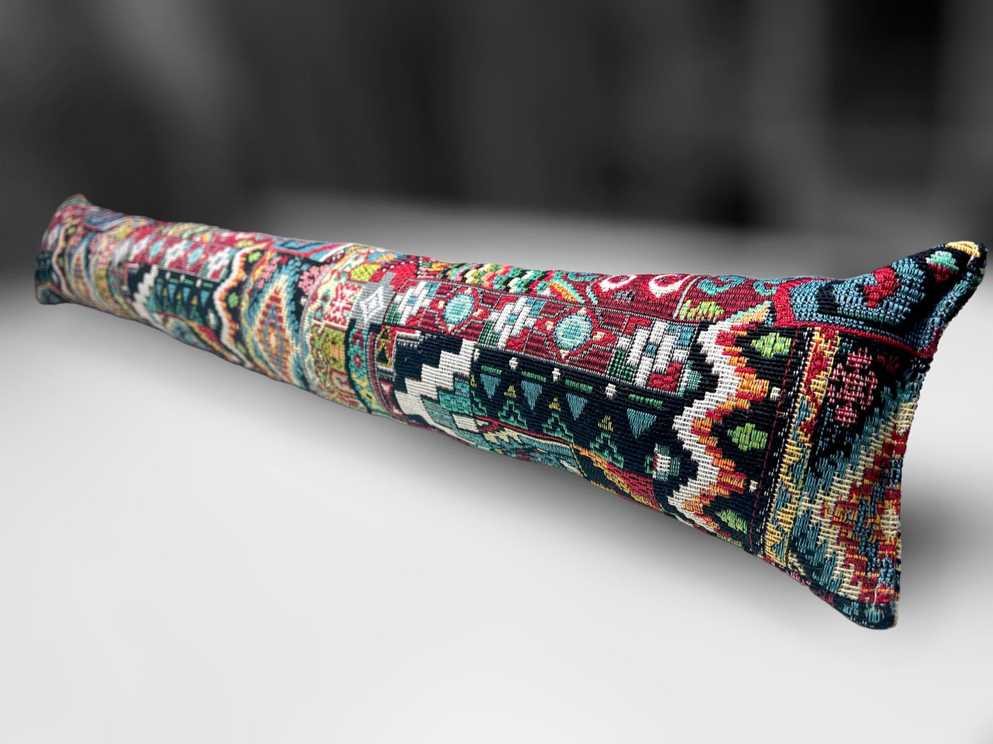 Moroccan Tapestry Heavy Draught Excluder – Farmhouse Boho Decor
