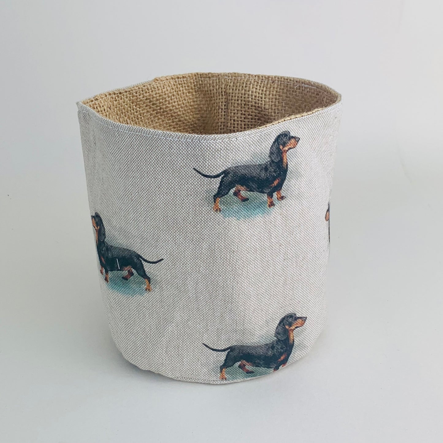 Dachshund Linen Plant Pot Covers: Farmhouse Decor, Multiple Sizes