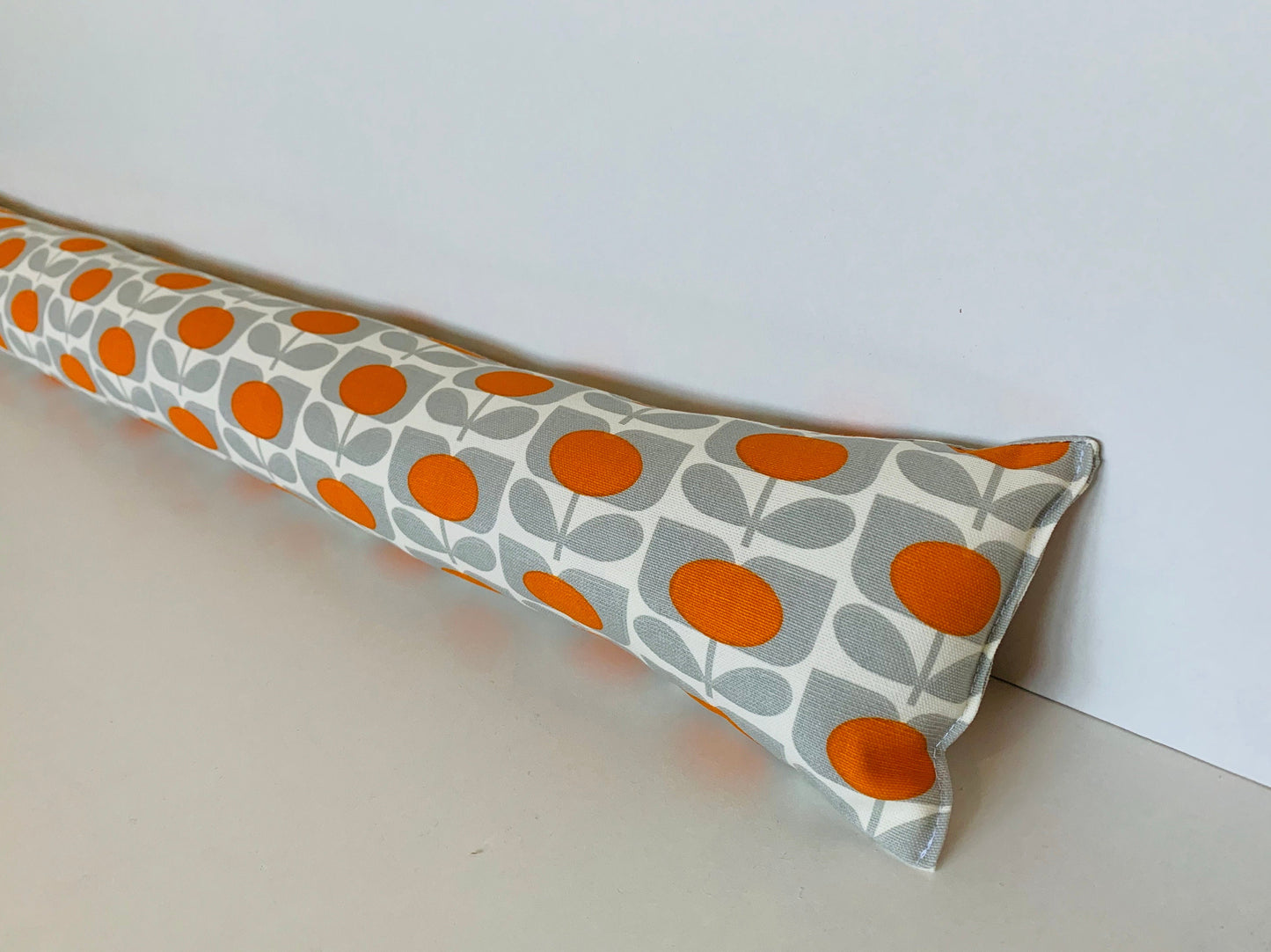 Grey & Orange Orla Kiely Draught Excluder – Handmade Retro Décor