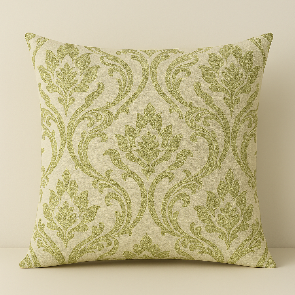 Handmade Leyburn Citrus Cushion Cover – Vibrant Damask Design