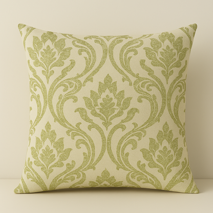 Handmade Leyburn Citrus Cushion Cover – Vibrant Damask Design