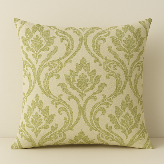 Handmade Leyburn Citrus Cushion Cover – Vibrant Damask Design