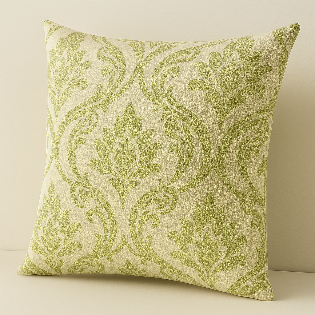 Handmade Leyburn Citrus Cushion Cover – Vibrant Damask Design