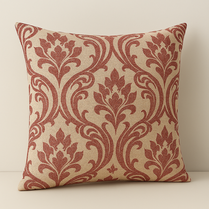 Handmade Leyburn Spice Cushion Cover – Warm Damask Accent