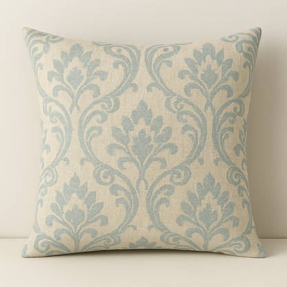 Handmade Leyburn Duckegg Cushion Cover – Soft Damask Accent