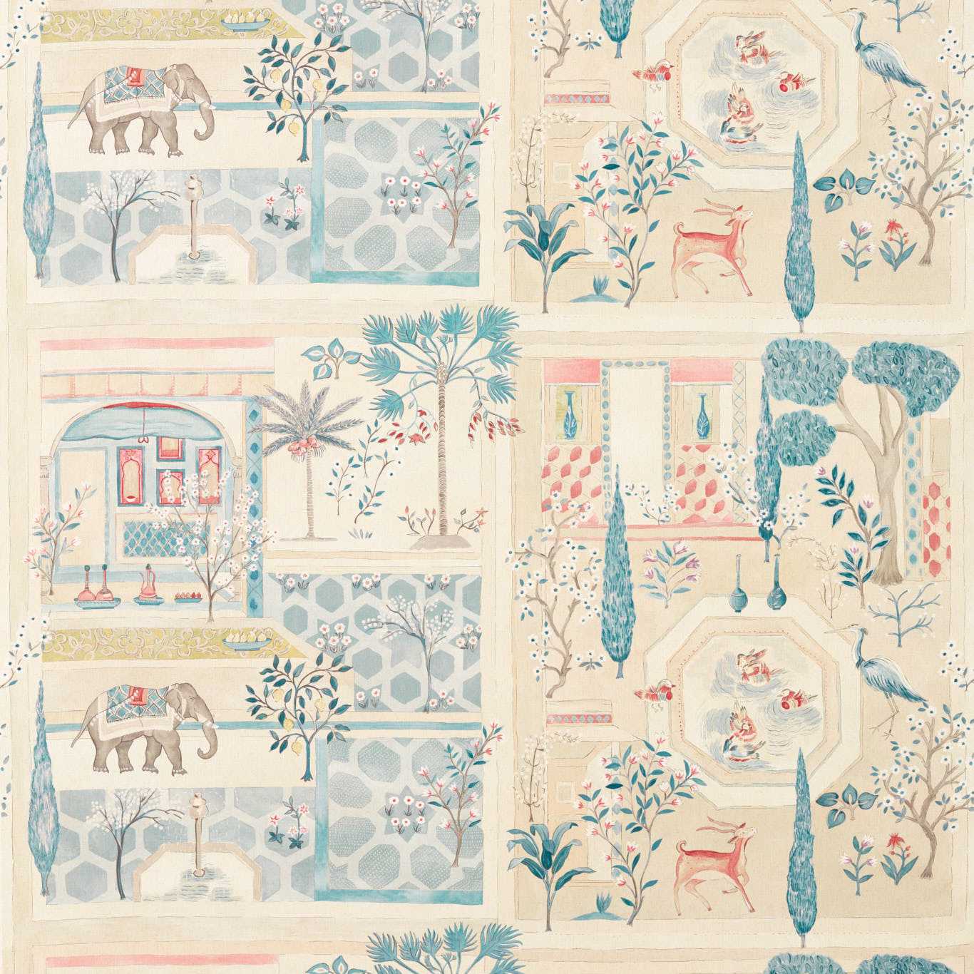 Sanderson Sultan`S Garden Ruby/Teal Roman Blind