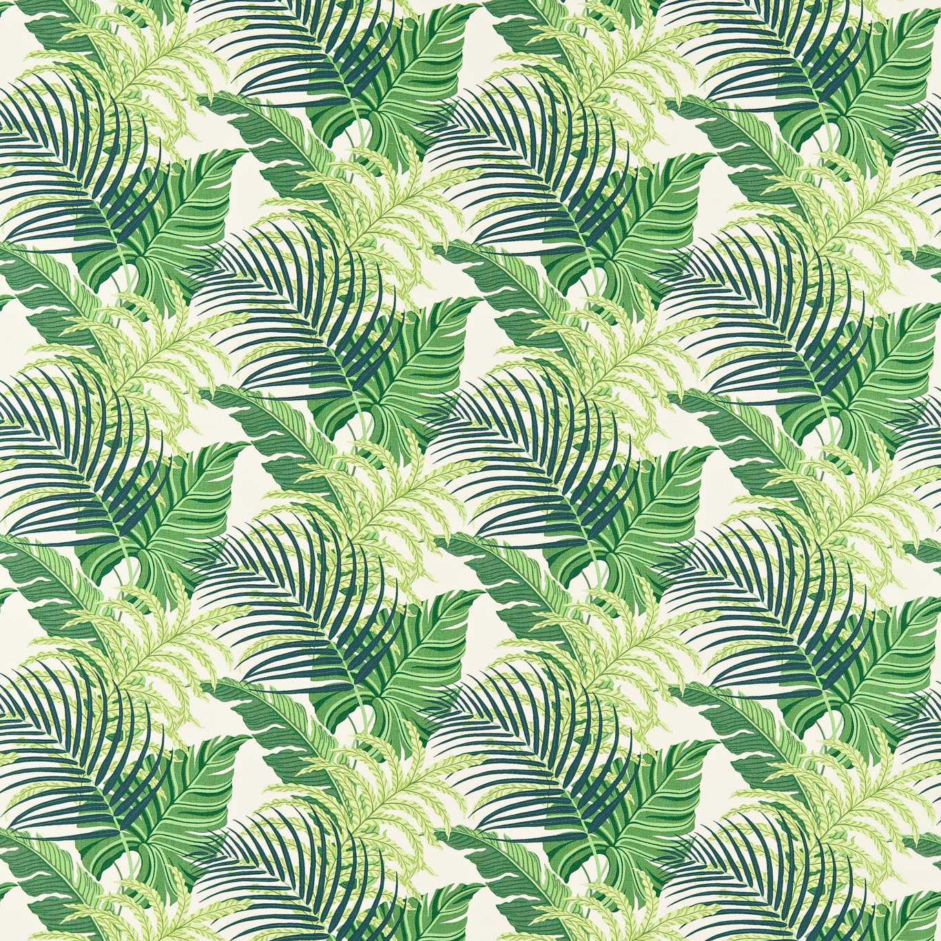 Sanderson Manila Green/Ivory Roman Blind
