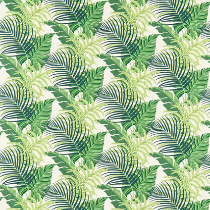 Sanderson Manila Green/Ivory Roman Blind