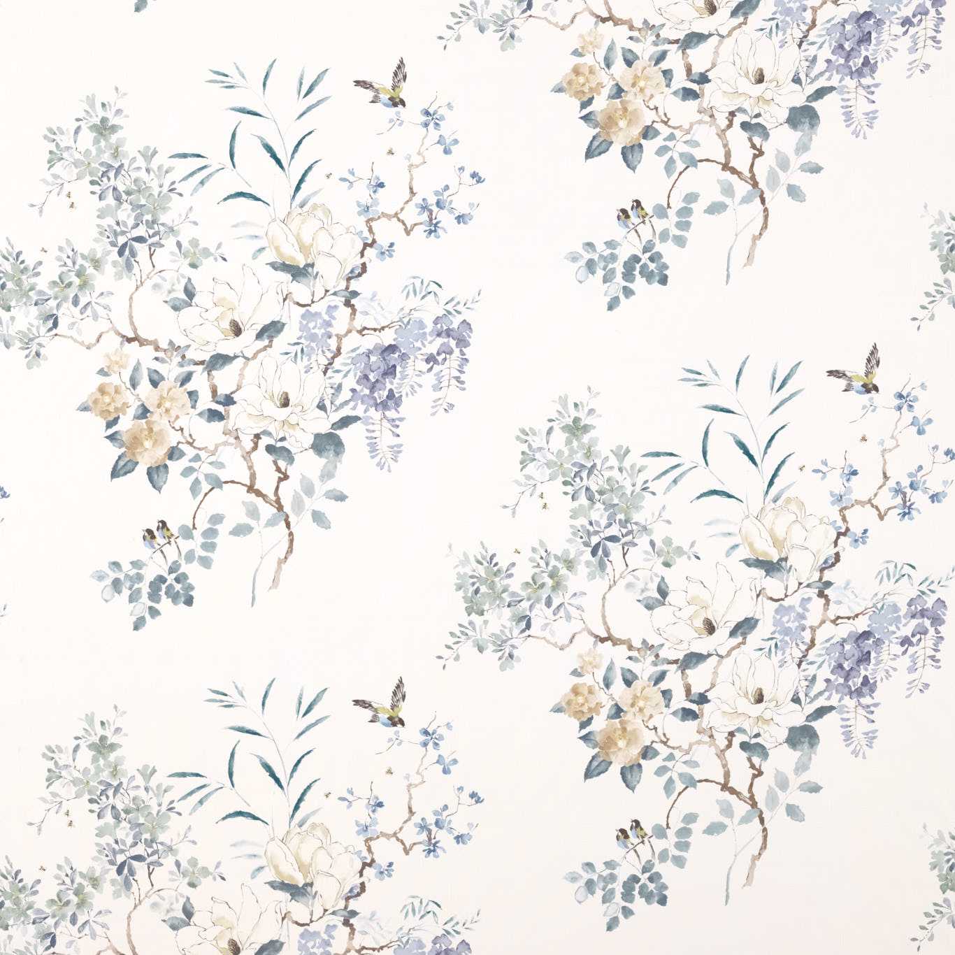 Sanderson Magnolia & Blossom Mineral/Teal Roman Blind