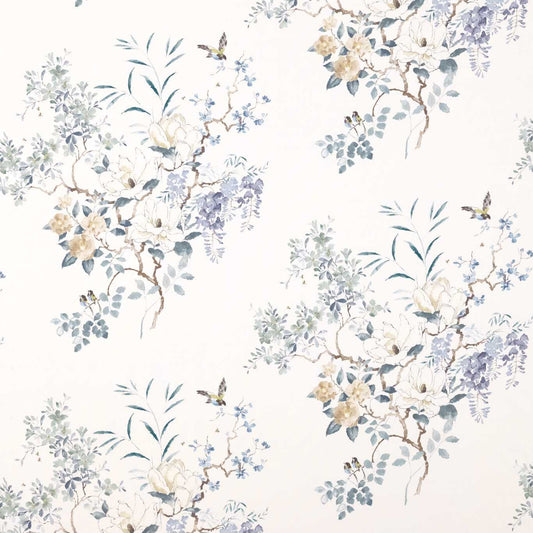 Sanderson Magnolia & Blossom Mineral/Teal Roman Blind