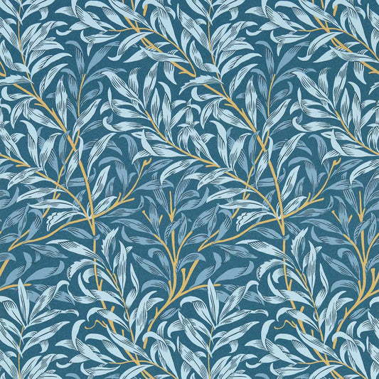 Willow Boughs Denim Roman Blind by William Morris