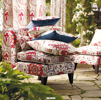 Sanderson Ottoman Flowers Cherry/Indigo Roman Blind