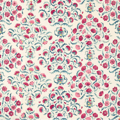 Sanderson Ottoman Flowers Cherry/Indigo Roman Blind