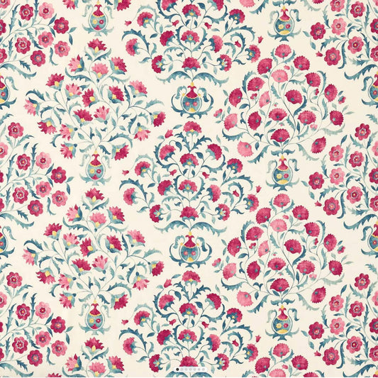 Sanderson Ottoman Flowers Cherry/Indigo Roman Blind