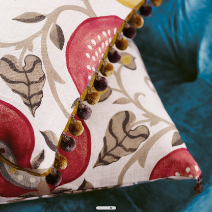 Sanderson Ottoman Flowers Cherry/Indigo Roman Blind