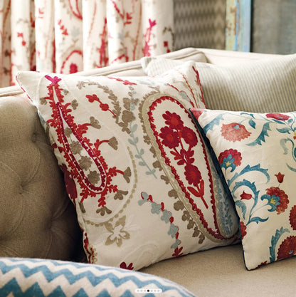 Sanderson Ottoman Flowers Cherry/Indigo Roman Blind