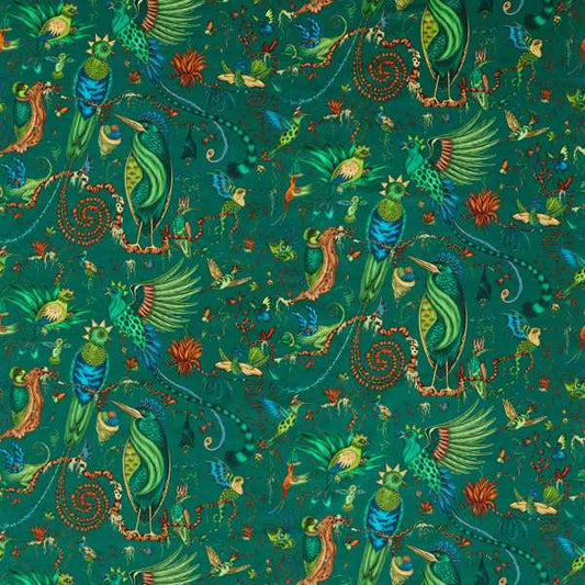 Clarke & Clarke Quetzal Velvet Teal Roman Blinds | Made to Measure