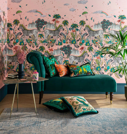 Clarke & Clarke Quetzal Velvet Teal Roman Blinds | Made to Measure