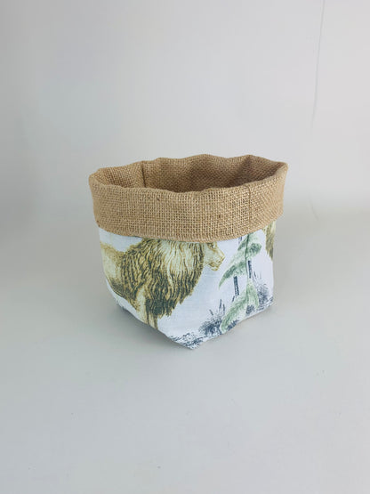 Safari Animal Printed Linen Plant Pot Covers: Boho Style, Multiple Sizes