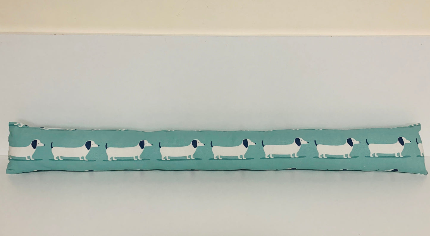 Dachshund Blue Print Draught Excluder – Weighted 70-200cm, Fun Dog Lover’s Decor