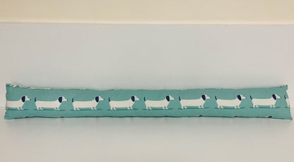 Dachshund Blue Print Draught Excluder – Weighted 70-200cm, Fun Dog Lover’s Decor