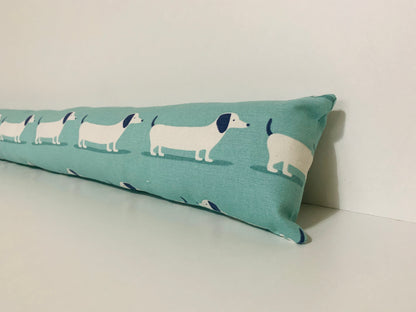 Dachshund Blue Print Draught Excluder – Weighted 70-200cm, Fun Dog Lover’s Decor