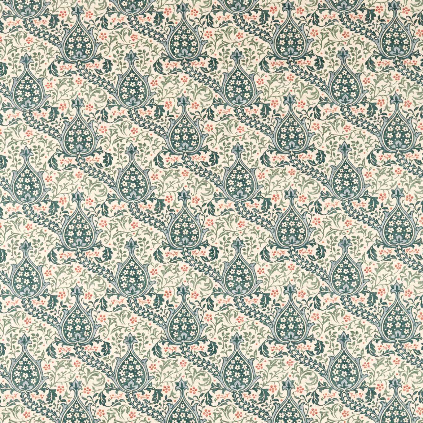 Morris Persian Tulip Teal Roman Blind