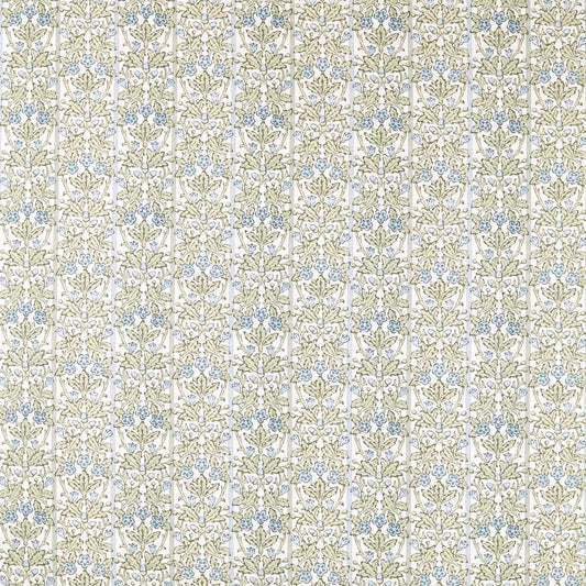 Morris Oak & Blossom Thyme/Woad Roman Blind